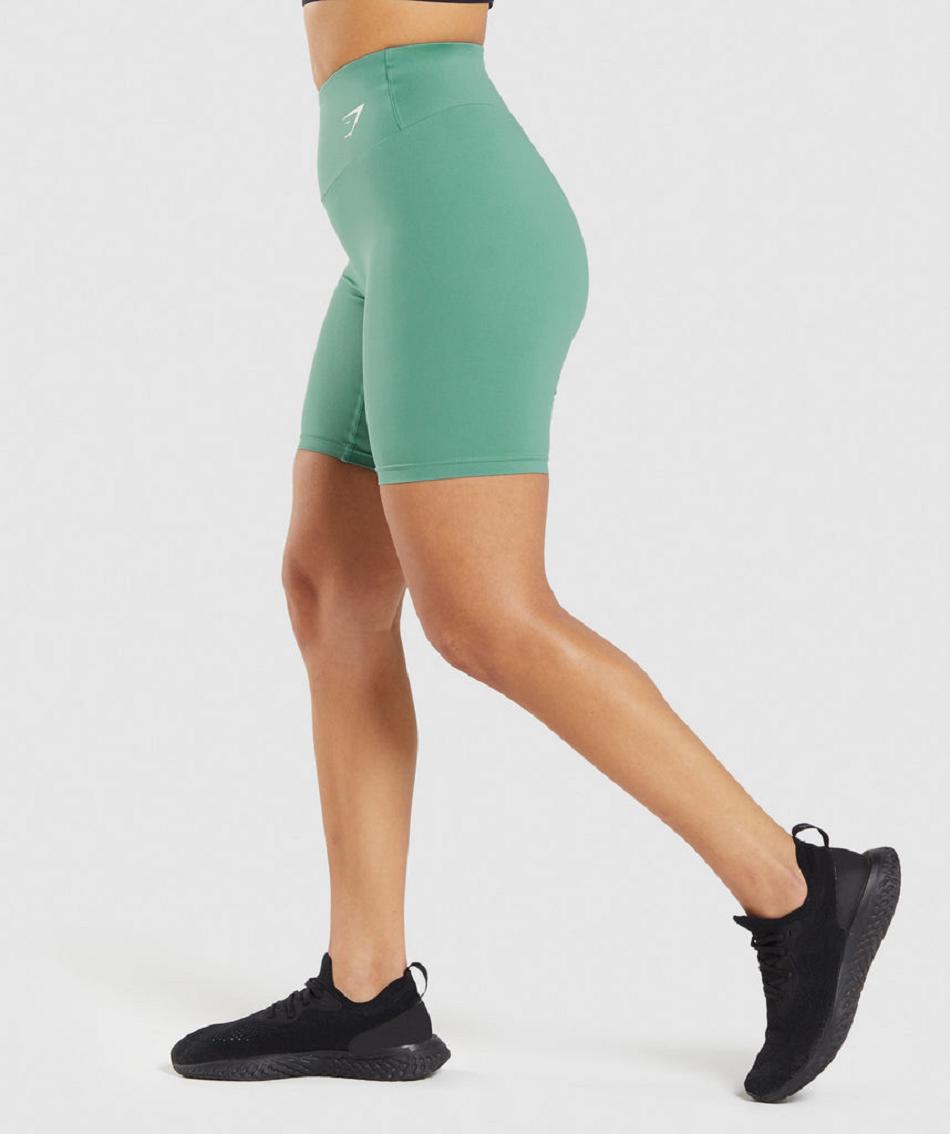 Pantalones Cortos Gymshark Entrenamiento Cycling Mujer Verde | CO 2711WNB